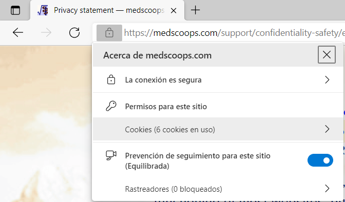 Ejemplo Edge – figura 2 de 5: elegir el archivo «Cookies» (cliquear para continuar)